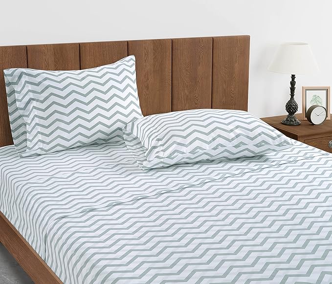 Lane Linen 100% Organic Cotton King Size Pillow Cases Set of 2 (20''x36'') Pillow Cases King Size, Organic Cotton Pillowcases, King Size Pillow Case Set, King Pillow Cases Set of 2 Chevron Cool Blue