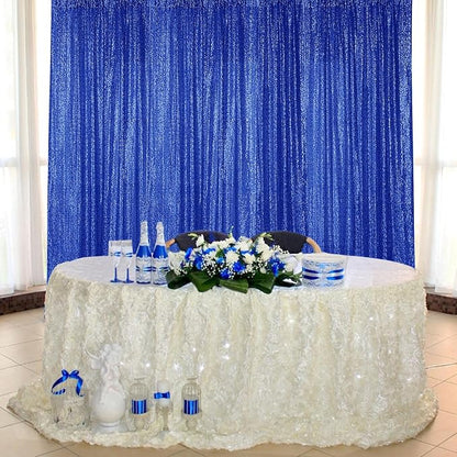 Sugargirl Royal Blue Sequin Backdrop Curtain 3 Panels 2FTx8FT Glitter Royal - Image 7