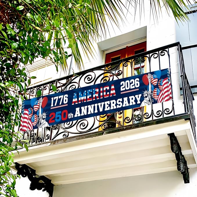 250th Anniversary American Banner Flag, 4th of July Decorations, 1776-2026 USA - Image 3