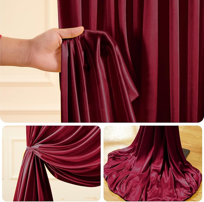 10x10 ft Burgundy Glitter Backdrop Curtain - Image 8