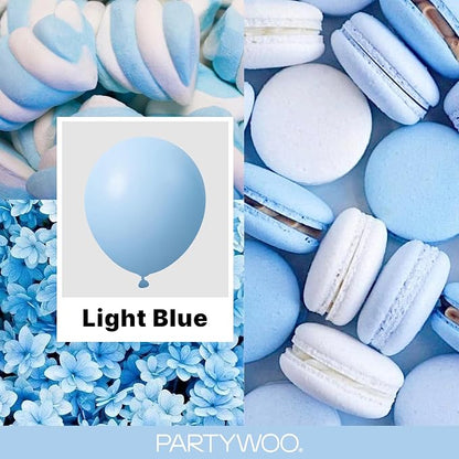 PartyWoo Light Blue Balloons 120pcs Baby Pastel Sky Aqua Blue Color | Different - Image 2