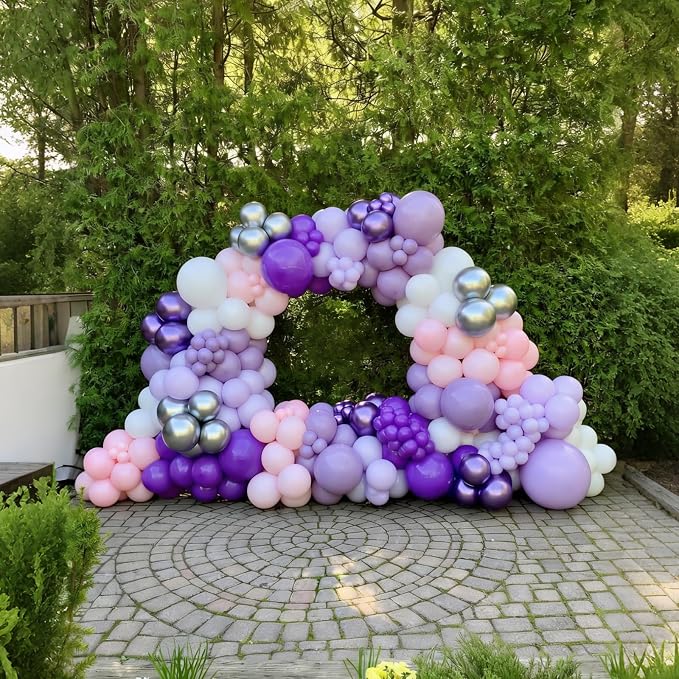 Lukiituke Pink and Purple Balloon Arch Kit - Image 6