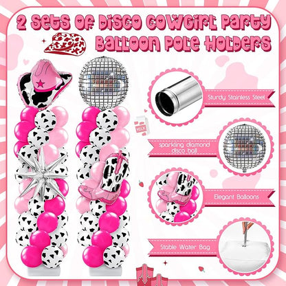 Kasyat 2 Sets Disco Cowgirl Balloon Column Stand Kit - Image 3