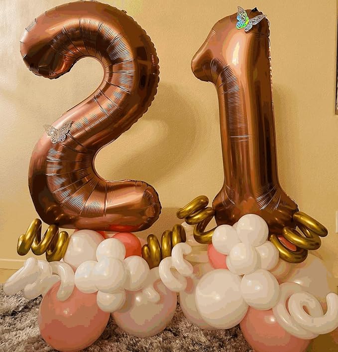 1 Balloon - Brown Birthday Number Balloons, 40 Inch Decorations Men Women | - Image 9