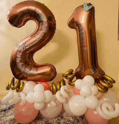 1 Balloon - Brown Birthday Number Balloons, 40 Inch Decorations Men Women | - Image 9