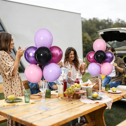 Pink and Purple Black Balloons Table Centerpieces Stand Kit - Image 9