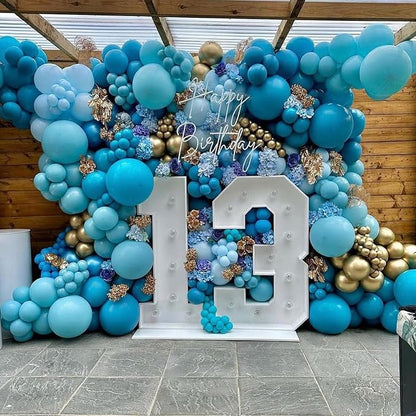 Jobkoo Peacock Blue Balloons, 12 Inch 30 Pcs Turquoise Blue Balloon Teal Blue - Image 6