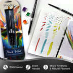 Silver Brush Limited 3000S-8 Black Velvet Round Paintbrush for Watercolor, Gouache, Inks, & Dyes, Size 8, Short Handle