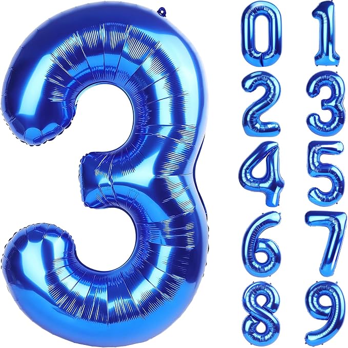 Number Balloons Navy Blue Balloons by United-UnicornsParty