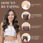 GOO GOO Tape in Hair Extensions Human Hair, 1B/19/1B Natural Black to Light Blonde, 16inch 50g 20pcs, Skin Weft Seamless Invisible, Silky Straight with Thick Ends, Remy Human Hair