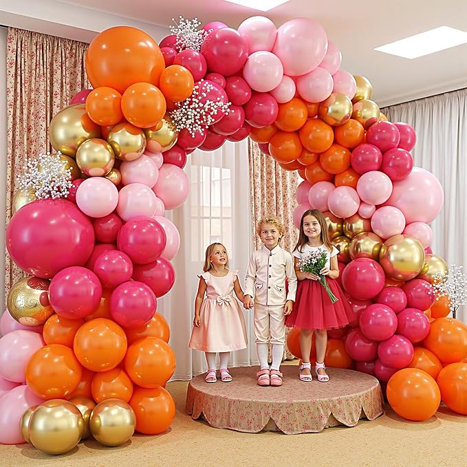 Pink and Orange Balloon Arch Kit - Image 5