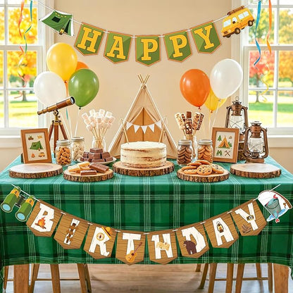 Camping Happy Birthday Banner Camping Birthday Party Decorations Camping Party - Image 7