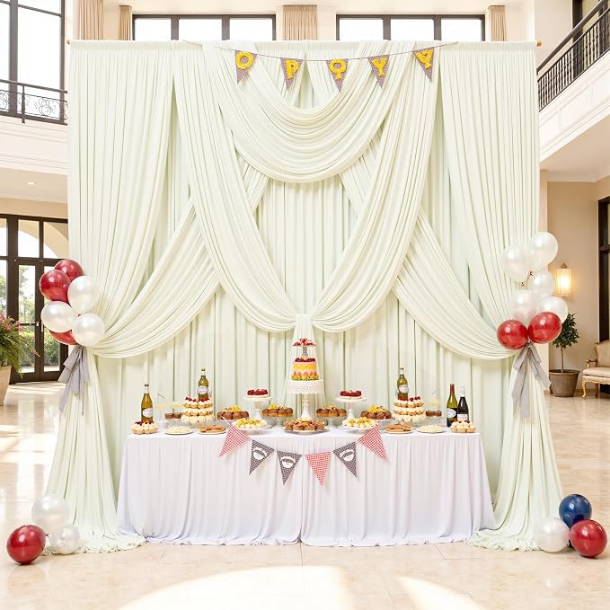 60ft×12ft Ivory Backdrop Curtain - Image 7