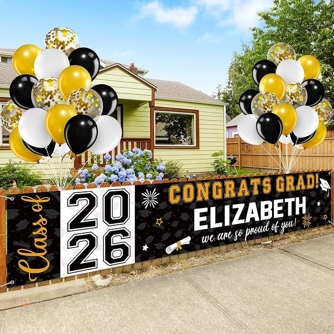 Graduation Congratulations Banner Decorations, Class 2026 Personalized - Image 4