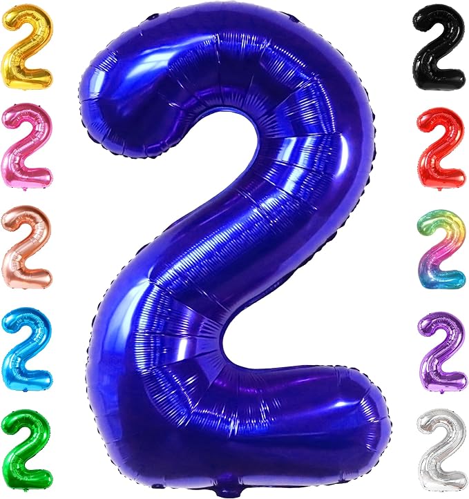 KatchOn Royal Blue 2 Balloon 40 Inch | Royal Blue Number Balloons 2, Baby Shark by KatchOn