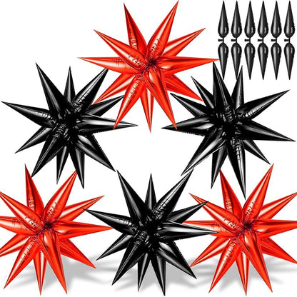 74 PCS Black Red Star Balloons by GCTWFYK