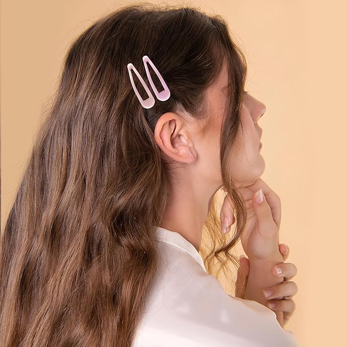 Small Hair Barrettes For Women No Slip Metal Snap Clips For Thin And Fine Hair,Matte Multi-colored,20 PCS,1.97 x 0.5 Inch.