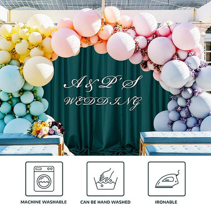 10ft x 8ft Hunter Green Backdrop Curtains - Image 7