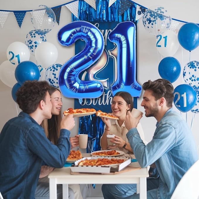 Navy Blue 21st Birthday Balloons - Image 7