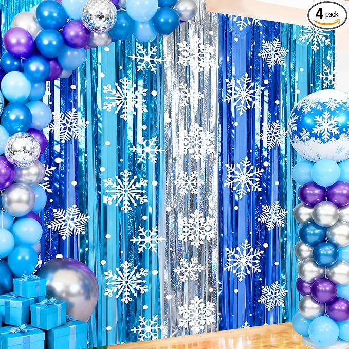 2 Packs Snowflake Foil Fringe Curtain by BSRESIN