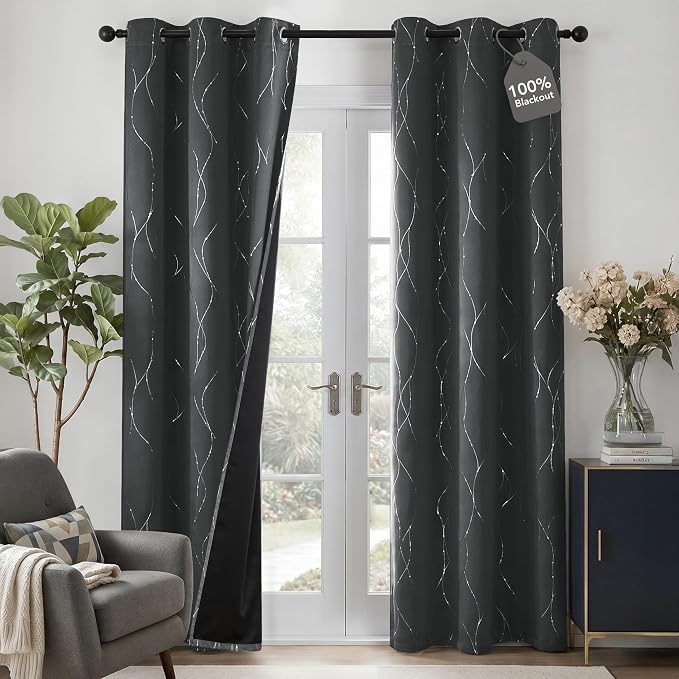 Deconovo 100% Blackout Living Room Curtains 84 Inches Long, Thermal Insulated by Unknown