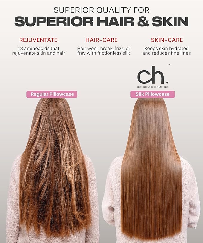 SUNDAYSILKS™ | Silk Pillow Cases 2 Pack | 22 Momme Mulberry Silk Pillowcase Set of 2 | All Sides 100% Pure Silk Slip Pillowcases Bliss for Women, Zipper | Standard Queen, King Size [Midnight Black]