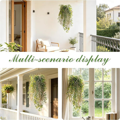 4Pcs Fake Hanging Fern Plants for Outdoors, UV Resistant Artificial Ferns - Image 2