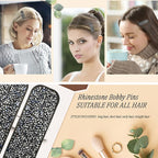 Rhinestone and Crystal Hair Clips 2-Pack, Sparkly Barrettes & Elegant Bling Accessories for Women & Girls(Set18)