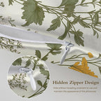 1 Pack Satin Pillowcase for Hair and Skin Vintage Wildflowers and Herbs Imitation Silk Pillowcase with Hidden Zipper Soft Breathable Pillow Cover Standard Size for Bedroom Sofa 20”x26”