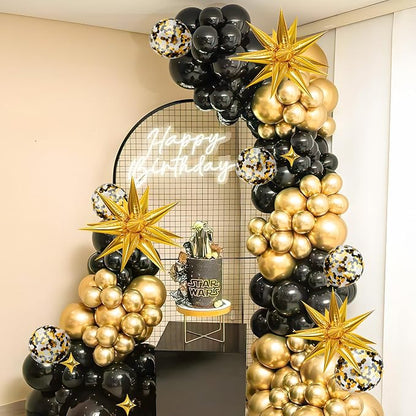 AivaToba 126PCS Black and Gold Balloon Arch Kit 2026 Party Decoration | Black - Image 5