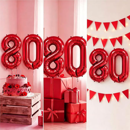 Number Balloons Red Party Balloon - Image 7