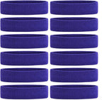 ONUPGO Sweatband Headbands for Men & Women -12PCS Sports Headbands Moisture Wicking Athletic Cotton Terry Cloth Headband for Tennis,Basketball,Football,Gym,Working Out