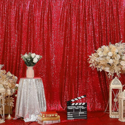 Eternal Beauty Red 3mm Sequin Backdrop 10x10 Ft - Image 8