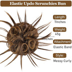 HMD Tousled Updo Messy Bun Hair Piece Hair Extension Ponytail With Elastic Rubber Band Updo Bun Synthetic Hairpieces for Women