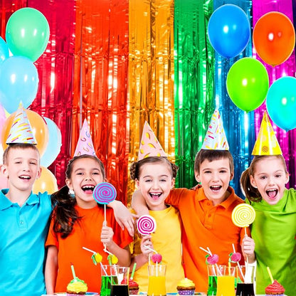 4 Packs Rainbow Foil Fringe Curtain, Baby Shower, Rainbow Party Decorations - Image 5