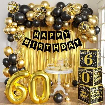 Gold 60th birthday decorations for men by jenmir