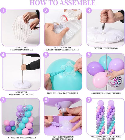 Pink and Purple Balloon Column Stand Kit Set of 2 - Image 4