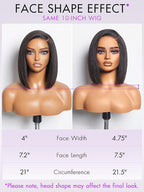 LUVME HAIR 10 Inch Light Yaki Straight Bob Wig Human Hair, Undetectable HD Lace Glueless Bob Wigs Human Hair Pre Plucked, Pre Cut Lace Wig Short Black Blunt Cut Bob Wigs