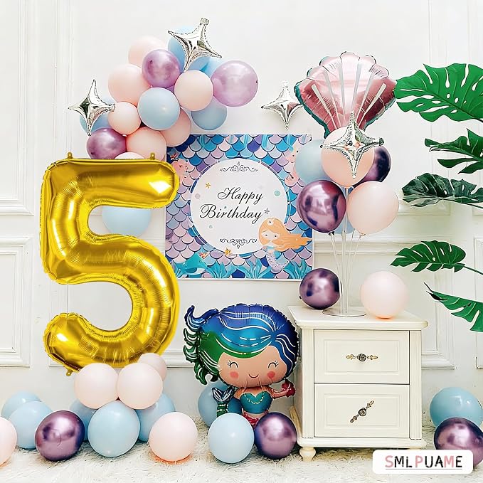 40 Inch Gold Number 5 Balloon, 5th Birthday Decoration Boys Girls | Large Self - Image 4