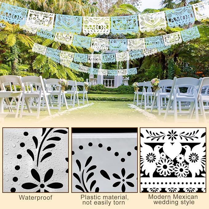TaoBary 6 Pcs Papel Picado Mexican Wedding Cielito Lindo Party Decor 118 Feet - Image 3