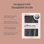 Kitsch Satin Pillowcase with Zipper for Hair & Skin, Softer Than Silk Pillow Cases Queen, Wrinkle-Free, Smooth and Cooling Satin Pillow Covers, Standard Size 19"x26" - Charcoal