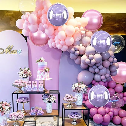 6Pcs Pink purple Round Foil Balloons, Giant 4D Round Ball Balloon, 22 Inch - Image 4