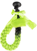 SEGO 1PCS/2PCS Helmet Pigtail Braids with Detachable Suction Cup Bowknot Ponytail Hair Many Colors (Helmet not Included)