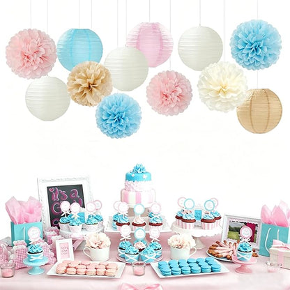 Light-Blue Pink Champagne Gender-Reveal Party-Decorations - Image 5