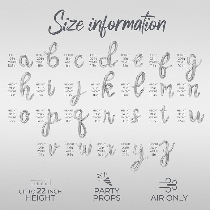 Cursive Script Letter Balloons - Image 4