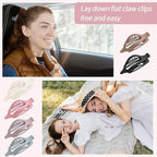 6 Packs Flat Hair Clips, Curved Claw Clips for Women Girls, Alligator Clips for Thick Thin Hair, Strong Hold Duck Billed Clips,4.7 Inch Hair Barrettes for Styling Sectioning, Christmas Gifts