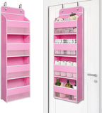 Giraffe Creation Over Door Organizer with 4 Large Capacity Pockets, Heavy Duty Hanging Organizer Storage for Closet Bathroom Nursery Bedroom Dorm, Toys Cosmetics Sundries and Baby Essentials, Pink