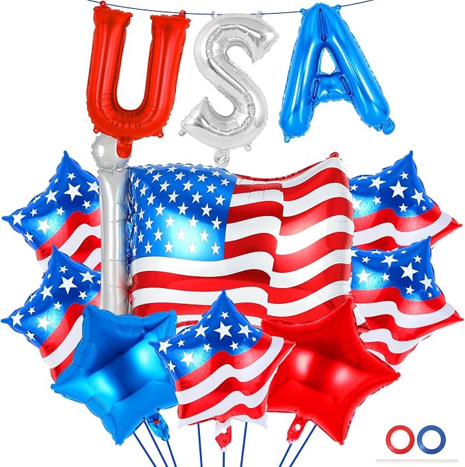 23 Pcs 4th of July Balloons, Independence Day Decorations Balloons, USA by Unknown