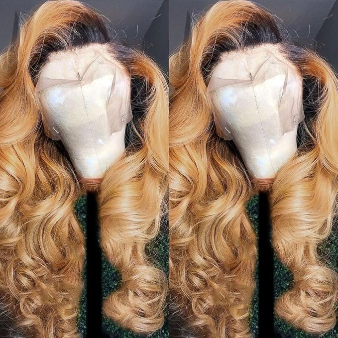 AMIRTY 200% density 13x6 Honey Blonde Lace Front Wigs Human Hair 13x6 Body Wave Lace Front Wig Human Hair Wigs for Women Ombre HD Transparent Lace Frontal Wig 22 inch