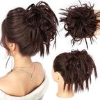HMD Tousled Updo Messy Bun Hairpiece Hair Extension Ponytail with Elastic Rubber Band Updo Ponytail Hairpiece Synthetic Hair Extensions Scrunchies Ponytail Hairpieces for Women(33A)